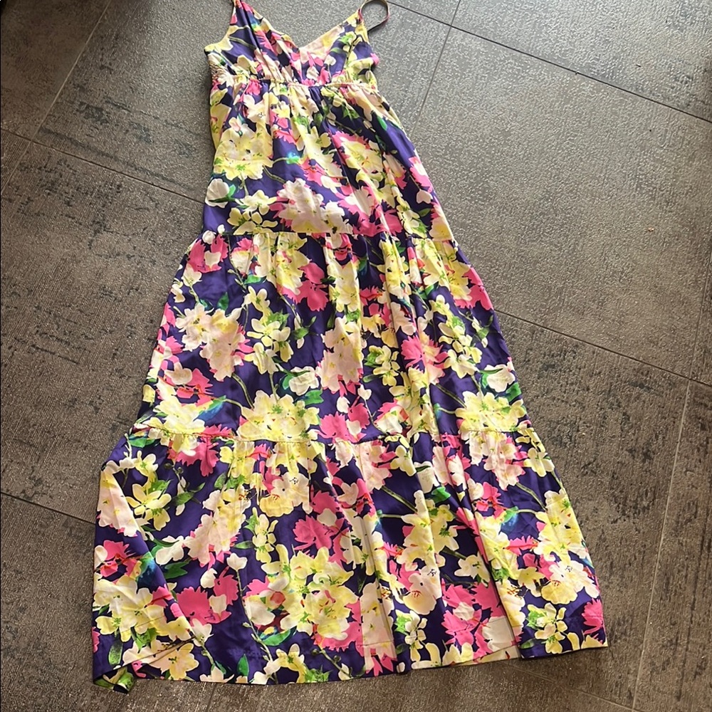 Yumi Kim Blue Yellow Floral Maxi Dress XS